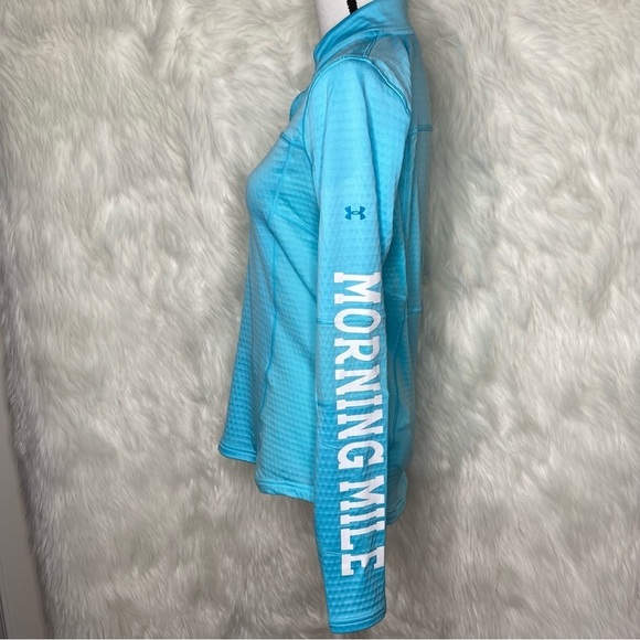 Under Armour Cold Gear Morning Mile 1/4 Zip Fitted Top Size Medium - Picture 4 of 12